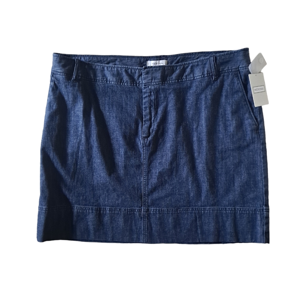 Merona blue Chino skirt, 18